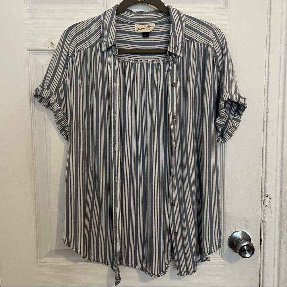 Universal Thread Blue and White Striped Shirt